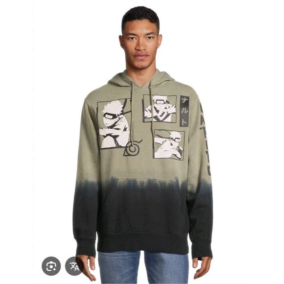 Naruto Shippuden Collection Mens Green Anime Sweatshirt Hoodie Size M - Picture 1 of 9